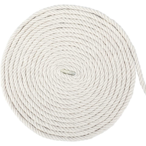 6MM Beige Macrame Cord 20M Tjock Macrame Rep Bomull för Wall Ha