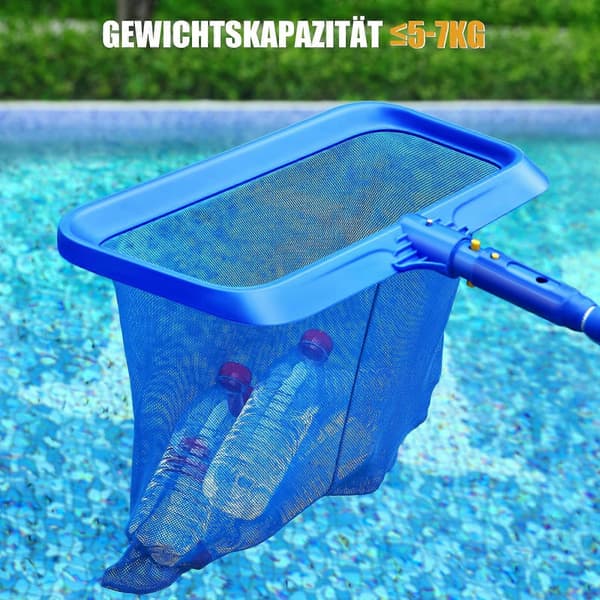 Ytnät för ytan, professionell bottenhåv för pool med stor kapacitet, blå