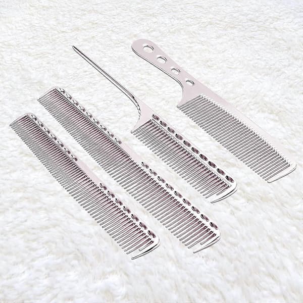 Professionell Aluminium Dressing Comb, 4 Typer (Silver)