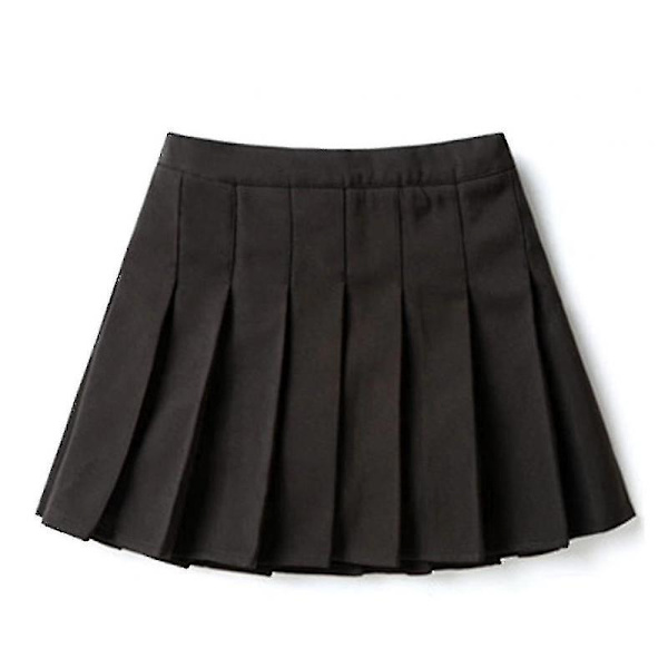 Bebetter Girls High Waisted Plisserad Dragkedja Tennis Style Skater Mini Kjol Black 170cm 15-16 Years