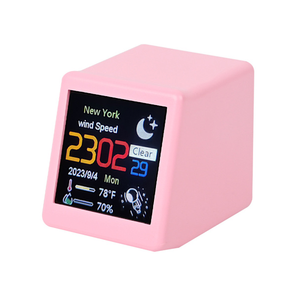 Väderstation WIFI Intelligent Väderstation Skrivbordsur Bright pink Multifunctional version