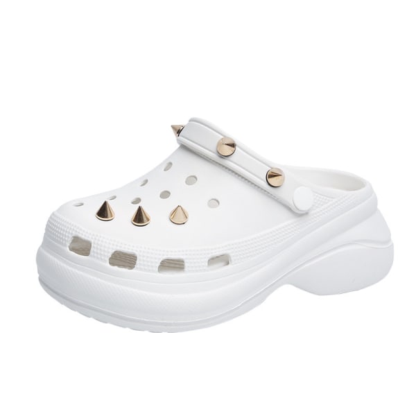 Kvinnors Klassiska Bae Clog Platform Sandaler Utomhus Strand Sport S Vit 35/36