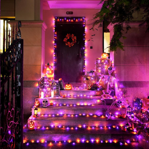 Varmt vita julbelysning inomhus, 10 meter 100 LED-julsträngljus Orange pp