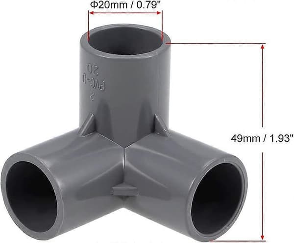 PVC 3-vägs koppling för bevattning 20mm