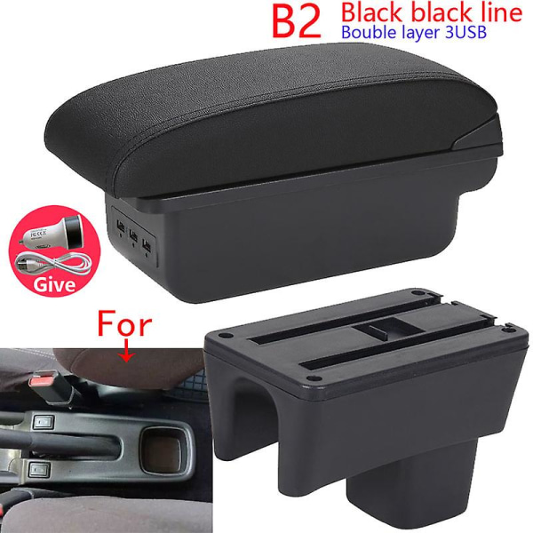 Armstödslåda för Suzuki Swift, för Suzuki Swift 2005-2023 B2 Black line 3USB