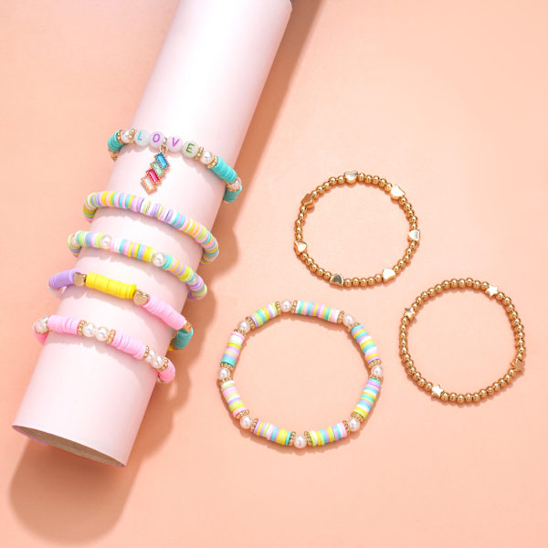 2023 Nya Marie Claire Mjuka Lera Luminous Bokstavspärlor Handgjorda DIY style 2