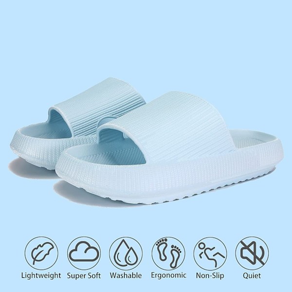 Sandaler med tjock sula, 4 cm, badskor (sommarskor i mjukt EVA, halkfria 42-43 EU