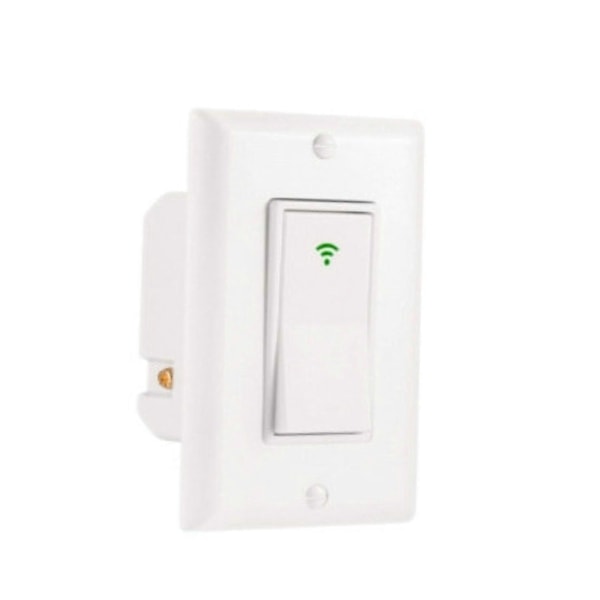 Smart Väggströmbrytare Enpolig 10 Amp WiFi/Röst/Knapp, Nollkabel Krävs, 2.4 Ghz WiFi, Smart Living Trådlös Fjärrkontroll Vit
