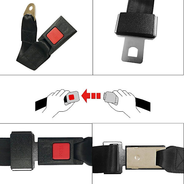 2-pack Universal Sittbälte för Knä, 2-punkts Justerbart Säkerhetsbälte för Gokart, Golfbil