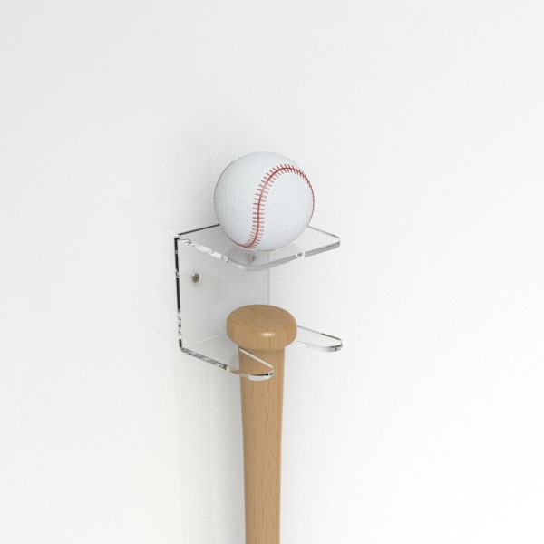 Akryl baseballförvaringsställ Väggmonterad transparent baseballutställning