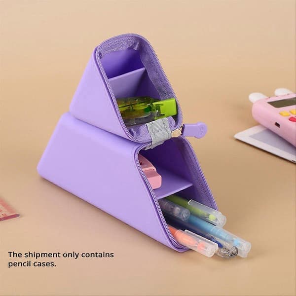 2st Stor Kapacitet Student Pennfodral Silikon Pennfodral Gradient Rektangulär Skrivmaterial Organisatör