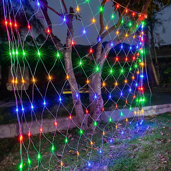 2mx2m 1.5mx1.5m 2x3m Julgransgirlander Led Sträng Julnätlampa Colorful 3Mx2M 200LEDs-EU Plug 220V