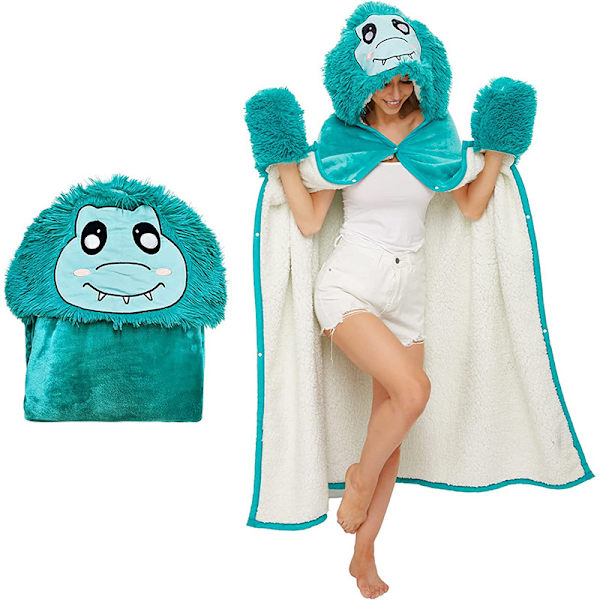 Julklappar 2023 Oversized lamm Snuggle Luvtröja filt One Size Dinosaur