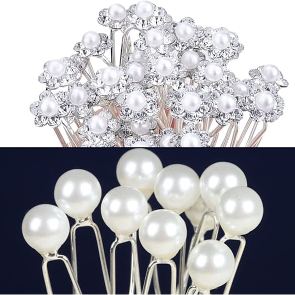 20 st Hårnålar för Bröllop Brud Hårnålar U-formade Diamant Hårnålar Hårnålar
