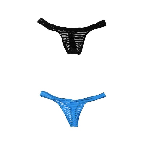 2 Män Sexiga Lågväxta Sheer Mesh G-string Underkläder Stringtrosa T-rygg