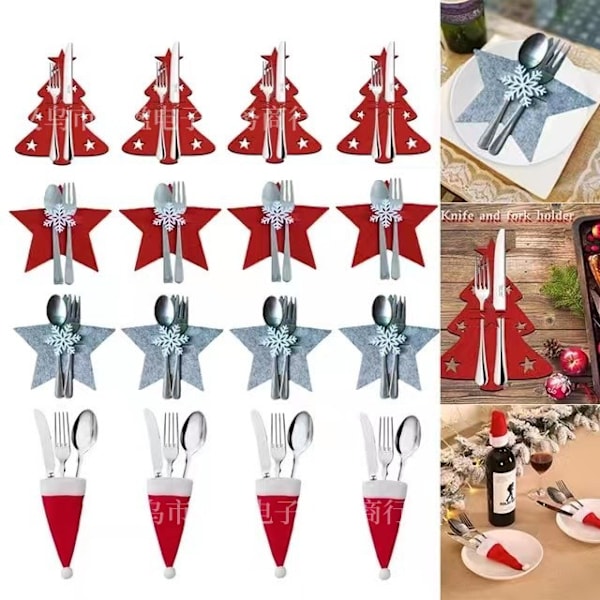 16 st Nya Julgransbestick och Gaffelöverdrag Bordsdekoration Julpynt Juldekorationer Julgransdekorationer Ornament