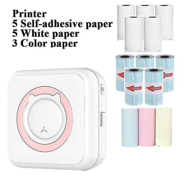 Mini Pocket Sticker Printer, Bluetooth Wireless Portable Mobile Printe style5