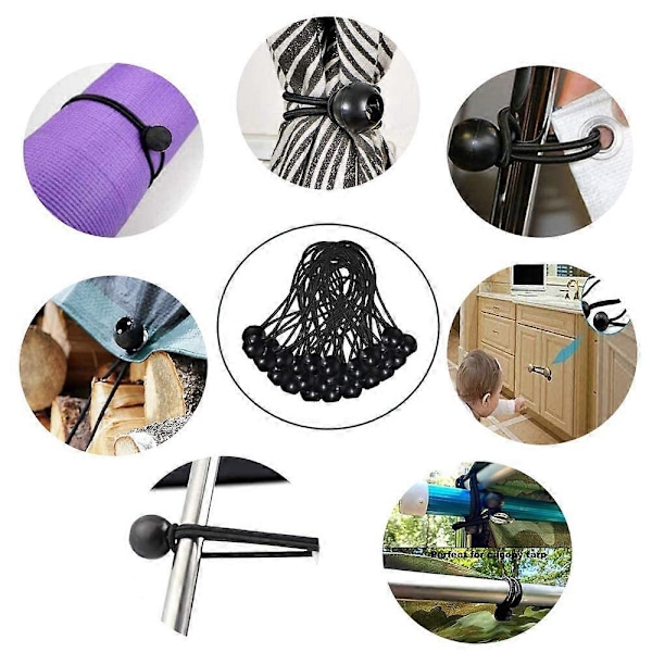 30 Stycken Bungee Cord, Presennings Bungee Cord, Bungee Cord för Paviljong, Selar (200mm och 150mm)