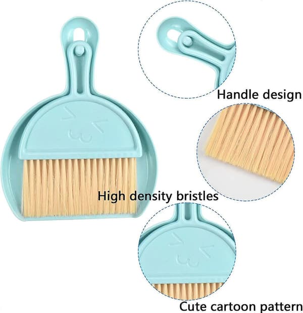 Mini Plastskyffel och Borste, Multifunktionell (Blå)