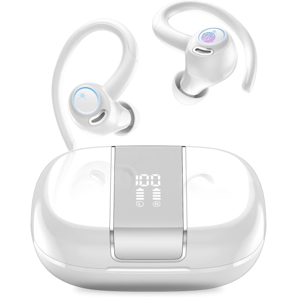 Trådlösa hörlurar, Bluetooth 5.3-hörlurar med brusreducerande mikrofon, 3 White