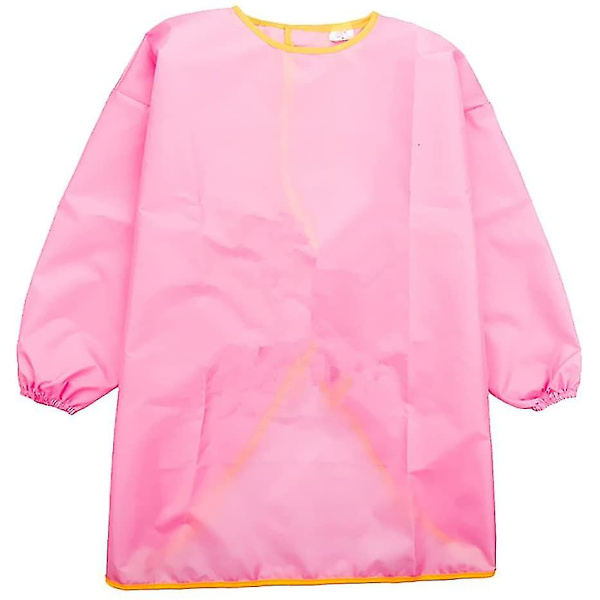 Barnmålningssmocka, barnförkläde, haklapp blå, S pink M