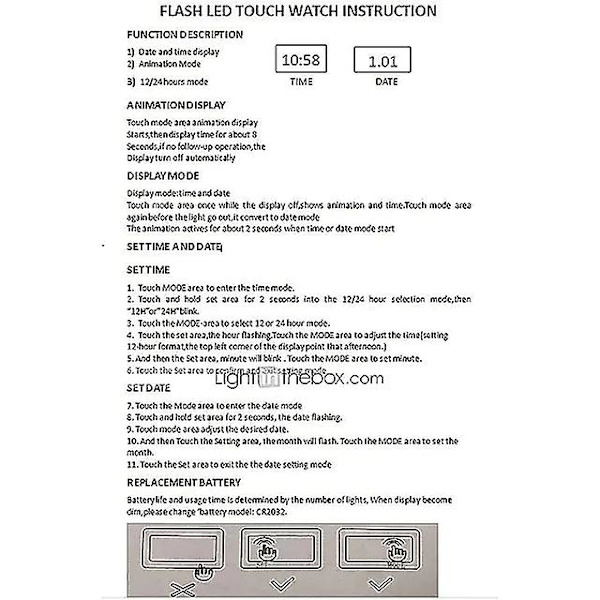 Herrar Digitala Klockor Mode Touch Screen Klockor Herrar Sportklockor