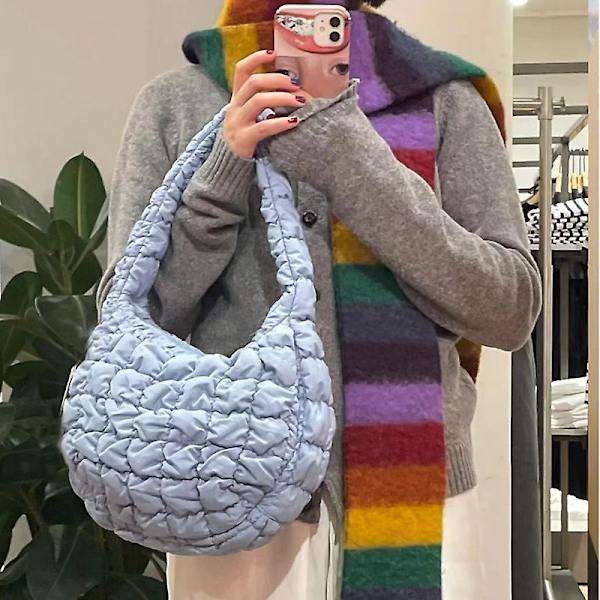 Cloud Bag Quiltväska Damväska Plisserad Mångsidig Mode En light blue
