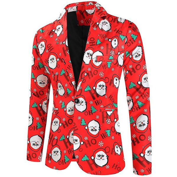 Julkavajjackor för män, Casual One Button Xmas Suit Blazer COLOR 8 S