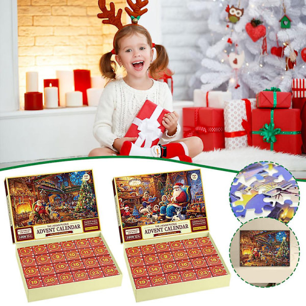 Julpussel Adventskalender, 1008 pusselbitar 24 dagars jul D
