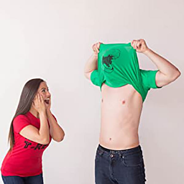 Fråga mig om min T-Rex Dinosaur Flip T-shirt Maskerad T-shirt Red XXXXL