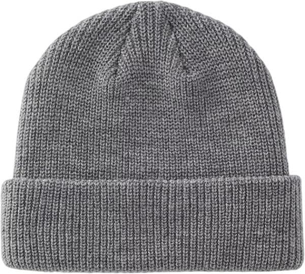 Stickad mössa för män kvinnor varma vinterhattar uppvikta mössor Skull Cap akryl Watch Hat mörk ljusgrå