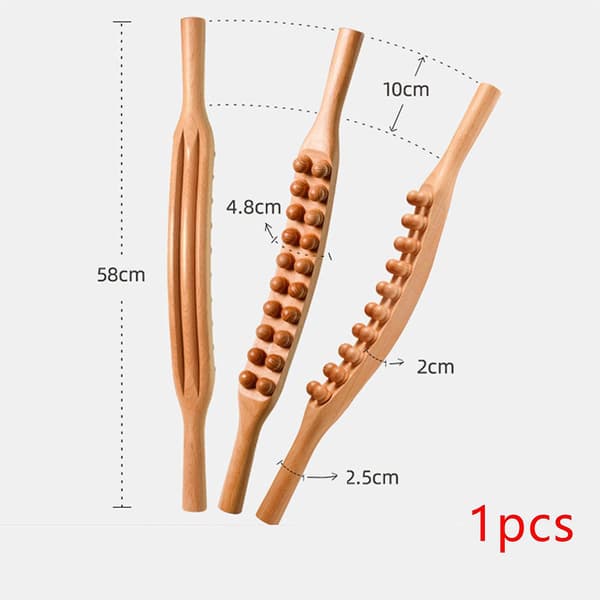 Massage Stick Massage Roller Guasha Stick Slät Trä Massage Roller