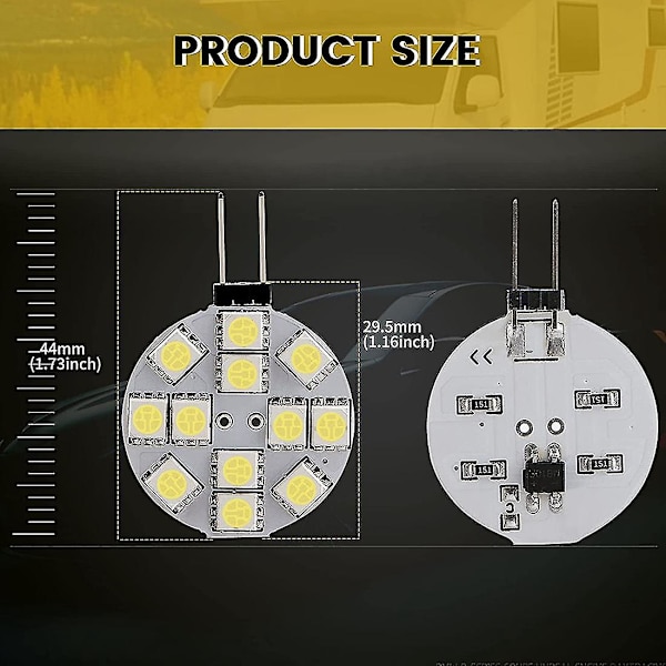 12 st G4 Puck-lampor LED-lampor Sidopinsbas G4 5050 12smd, vit