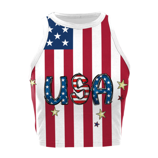 American Flag Shirts Dam sommartröjor Kortärmad T-shirt Sid GA123-1028 L