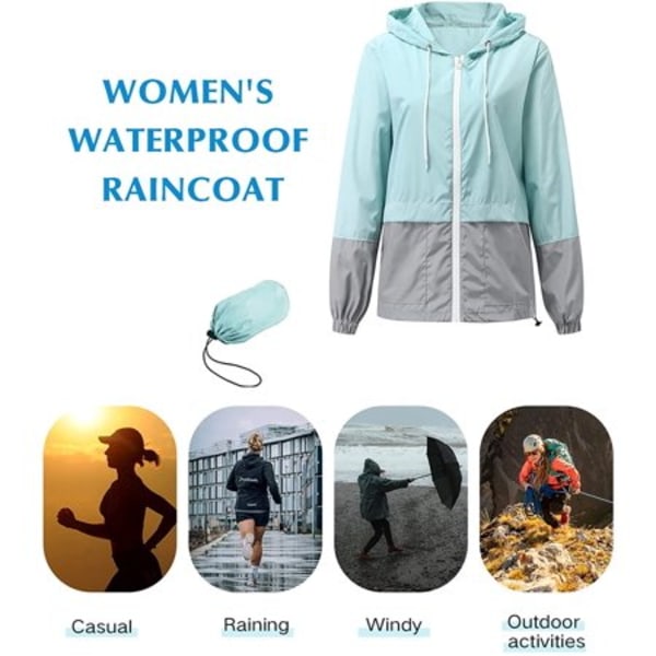 Plus Size regnjackor för kvinnor vattentät vindjacka Lightwei
