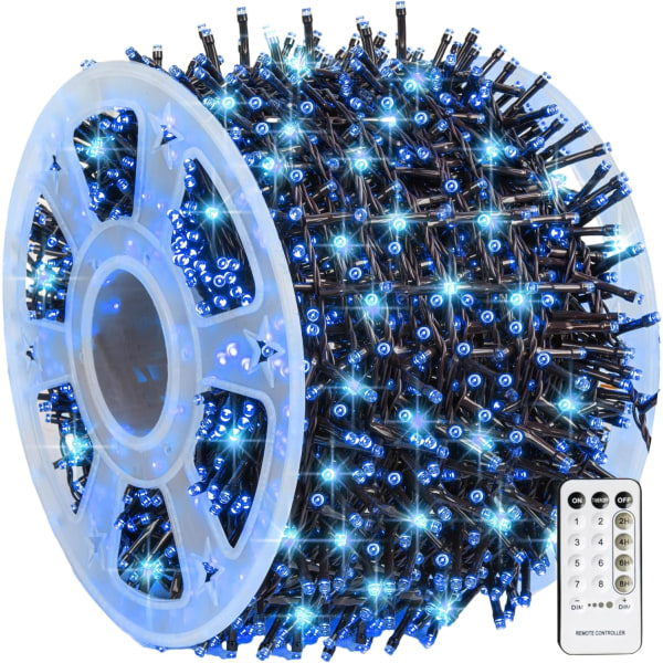 Ljusslingor för utomhusbruk, 1000 LED 100 meter, Plug-in-modell Blue 1000 LED