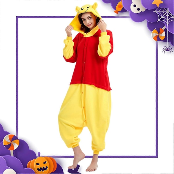 Unisex Vuxen Onesie Pyjamas Djur Heldräkt Halloween Kostym Jul Sovkläder Jumpsuit Bear X-Large