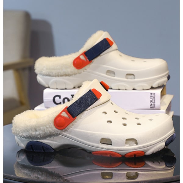 2024 Klassiska Tjocka Eva Plattformsskor Tjock sula Slip On Sandaler i wi White red 41-42
