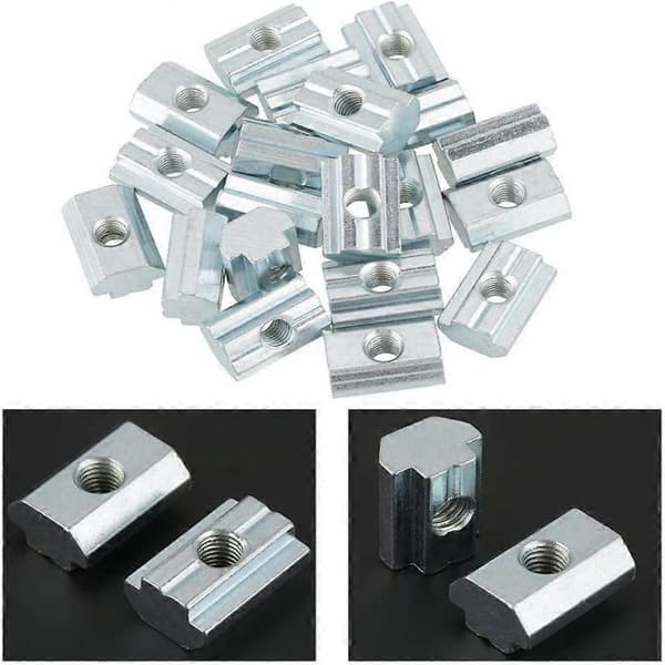 20 st Standard Glidmutter för Aluminiumprofiltillbehör (T-mutter Typ 40 M6)