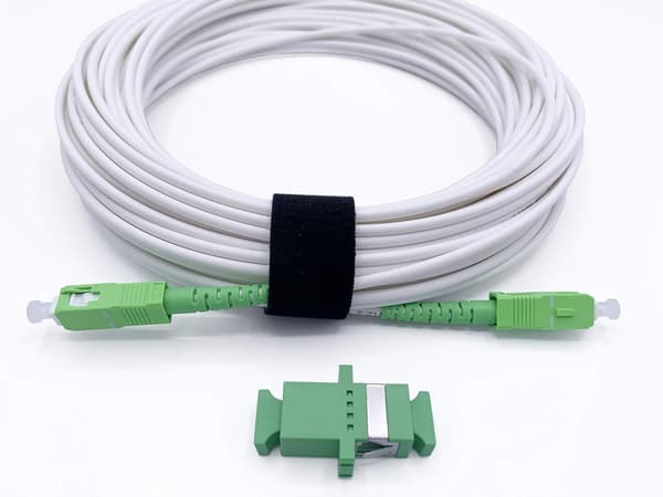 Optisk Modem Förlängningskabel Set Armerad Singlemode SC Patchkabel med Flänsanslutning för FTTH FTTB FTTP SC APC 15m / 49.2