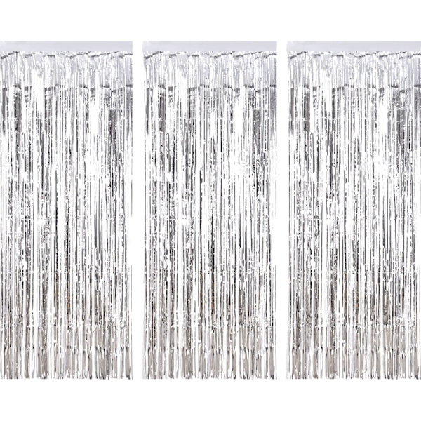 3-pack foliegardiner Metalliska glittergardiner, foliefransar Shimm