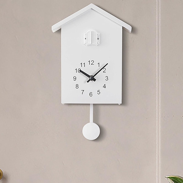 Stor Kuckucksklocka, Kuckucksklocka - Vit Fågelholk, Minimalistisk Modern Design