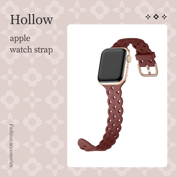 Kompatibel med Apple Watch Armband Air Hole Slim Sportarmband Svart 38/40/41 mm