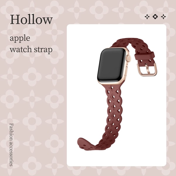 Kompatibel med Apple Watch -remmar Air Hole Slim Sport Strap Bönpasta 38/40/41 mm