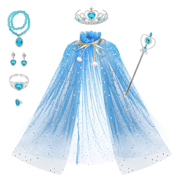 7-delars Prinsessdräkt för flickor, Prinsessakapset med blue