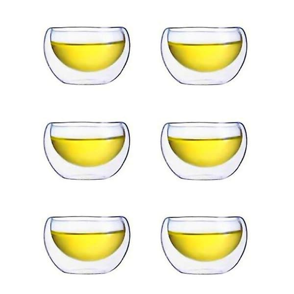 6 st Glas Tekoppar