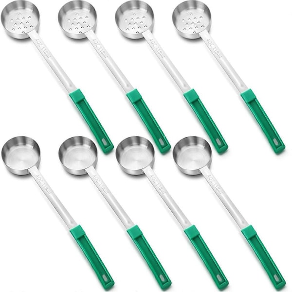 8 st Portioneringsskedar Måttskopor Koppar Solid och Slitsad Rostfri Stålskopa