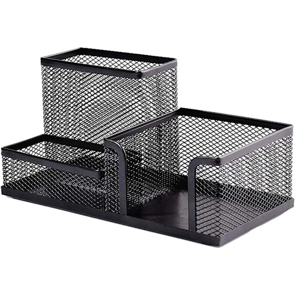 Mesh Skrivbord Office Organizer, Multifunktion Pennhållare Stil 2 svart Stil 2