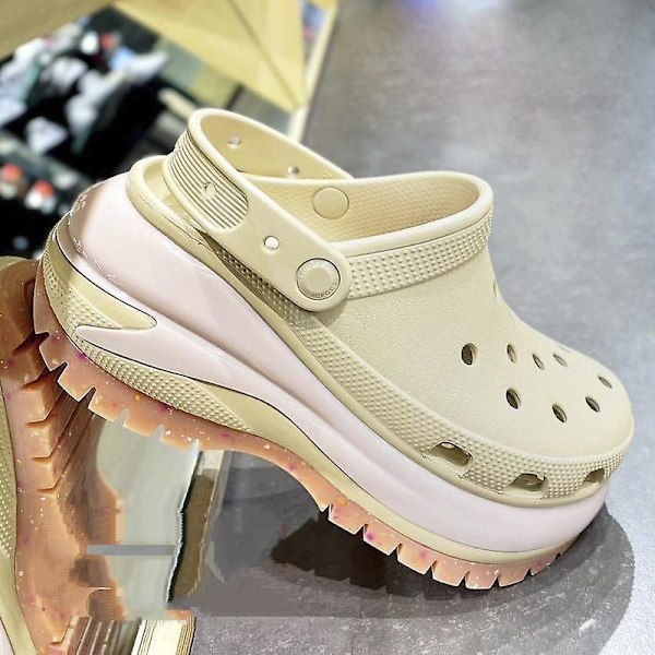 Klassisk Mega Crush Clog Tjock Eva Platform Skor Tjock S tan 37-38