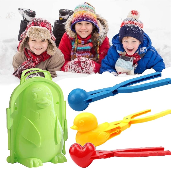 Snowball Maker 4-pack Heart Snowman Sfärisk form Snowball Maker Cli